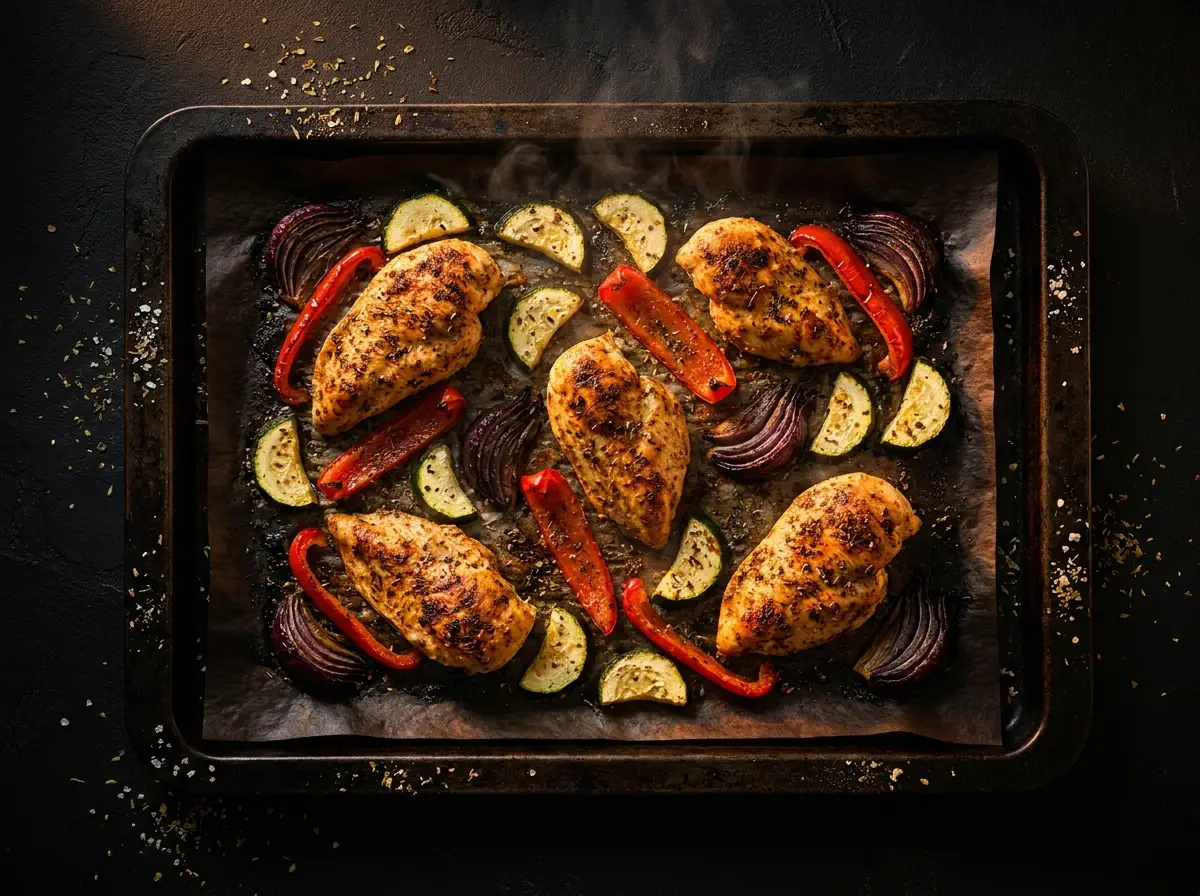Sheet-Pan Gyro Chicken & Veggies